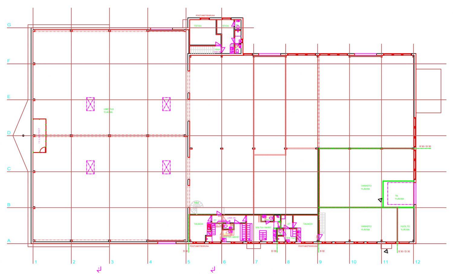 Pohjapiirros - toinen kerros