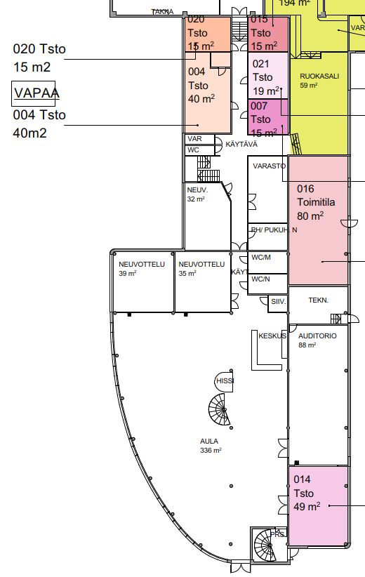 Vuokrattavana tilaa Hankkion alueella