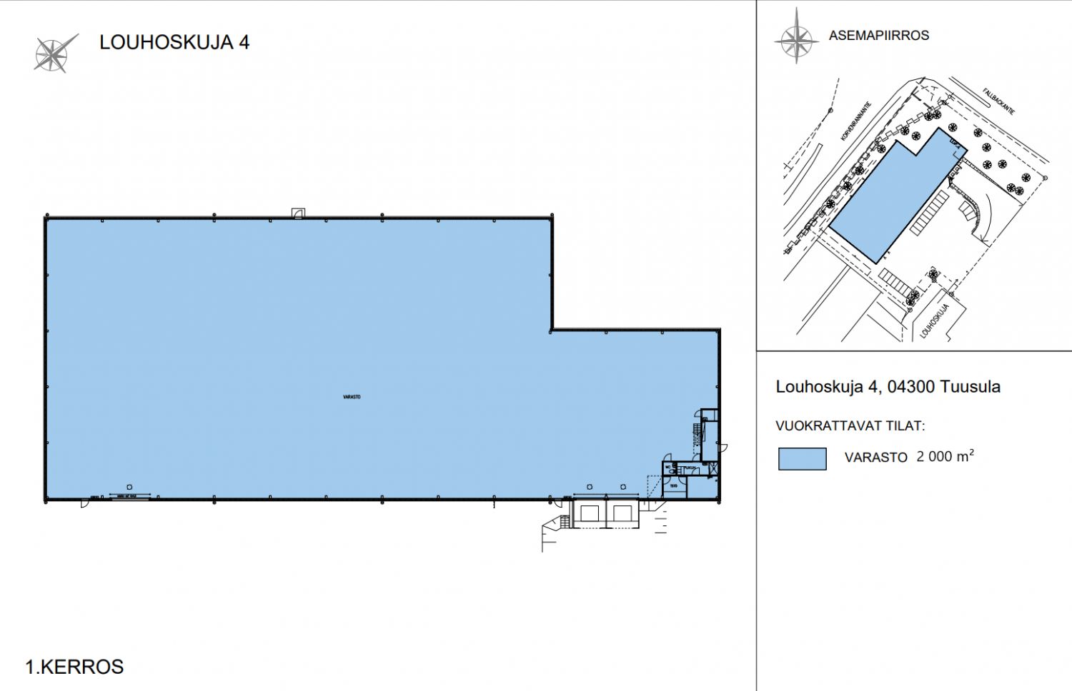 2000 m² varasto