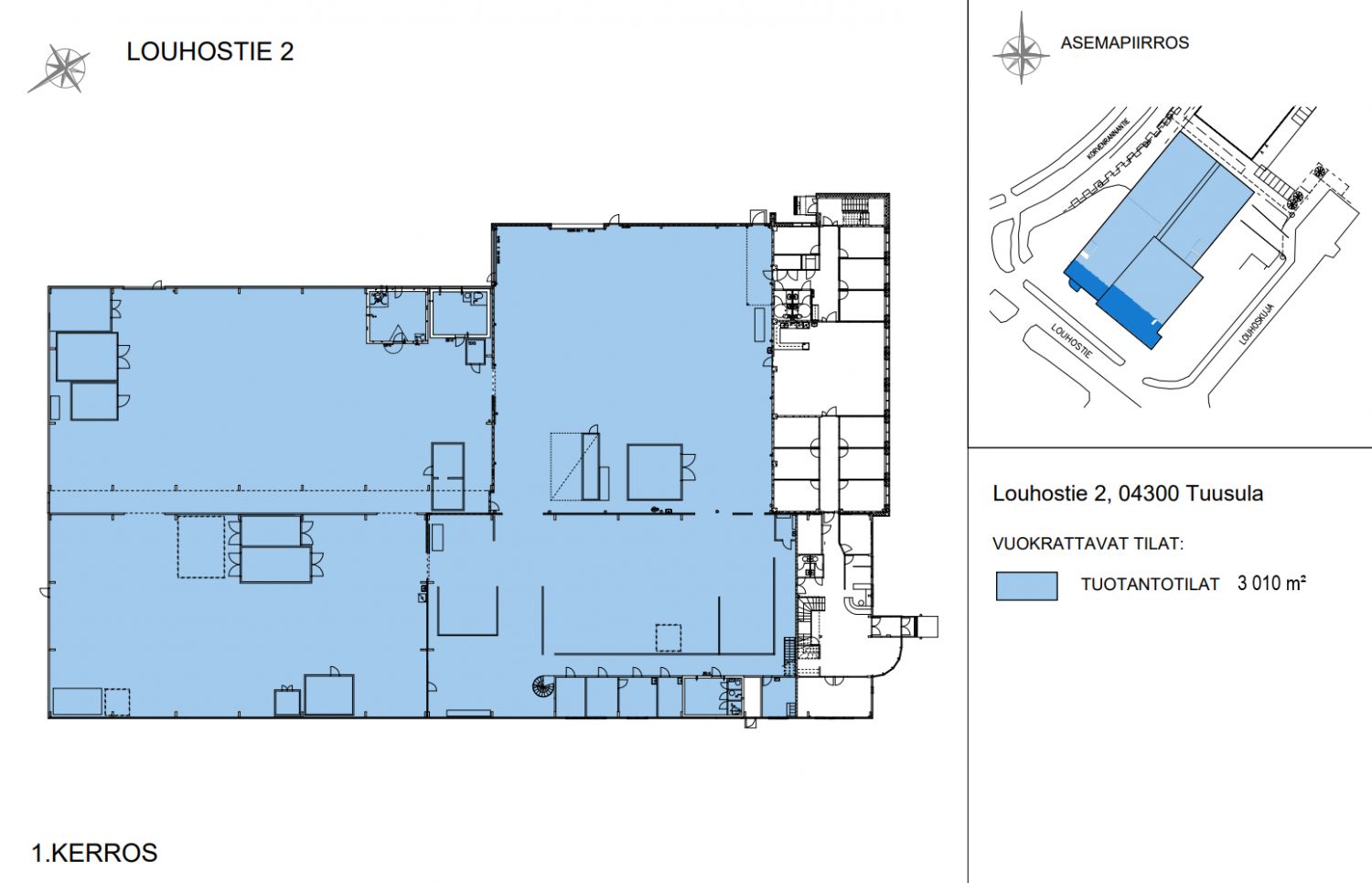 3010 m² tuotanto