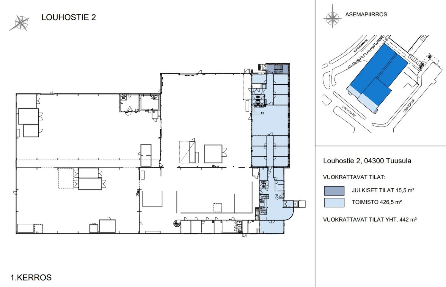 442 m² toimisto