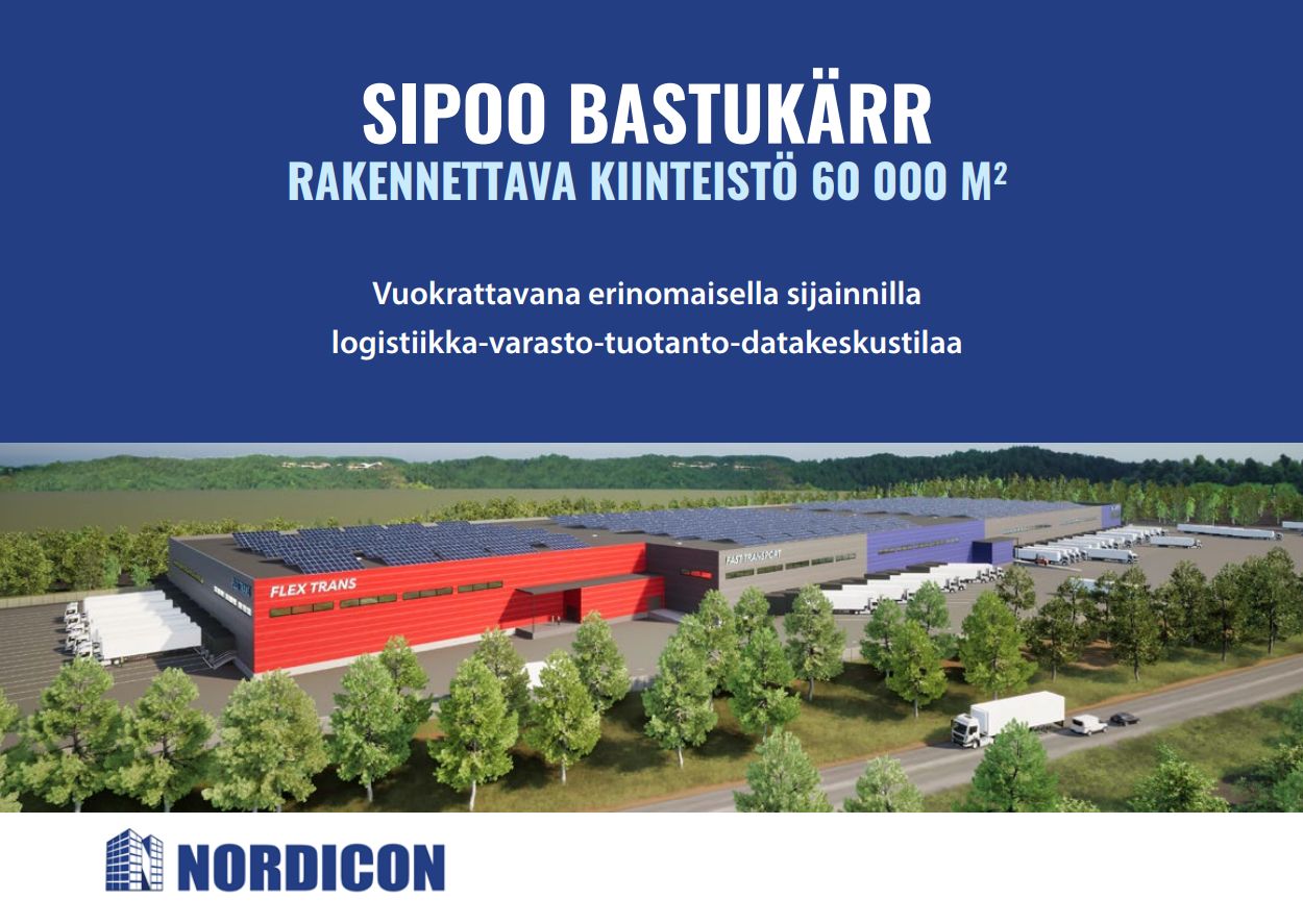 Vuokrattavana Bastukärrin logistiikka-alueen YKKÖSPAIKALTA ja KULMATONTILTA erinomaisella sijainnilla logistiikka-varast...