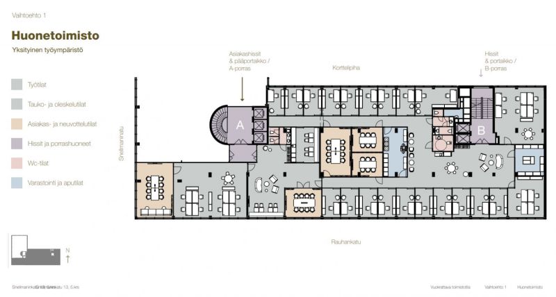 5.krs 705 m2 huonetoimistoluonnos