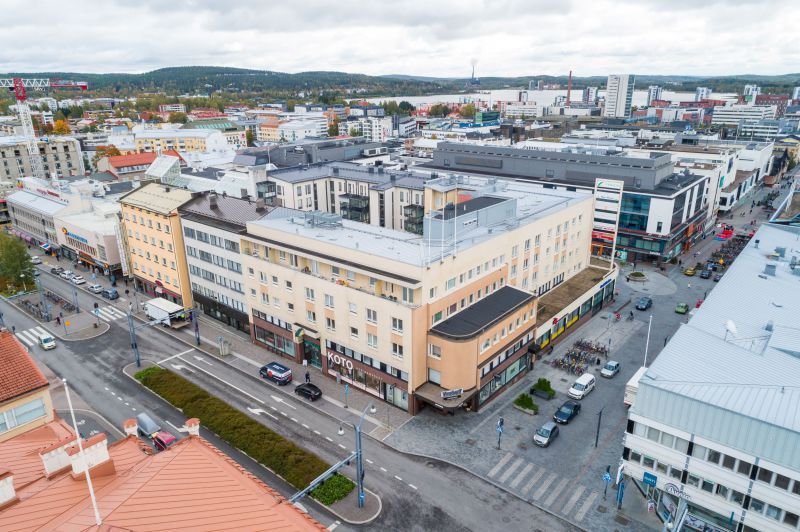 Ilmakuva Yliopistonkadusta ja kiinteistöstä