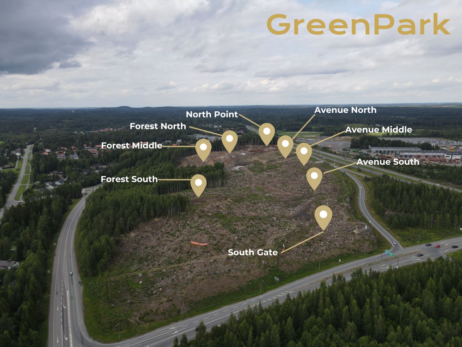 Myynnissä moderneja yritystontteja Valtatie 3:n länsipuolelta, Lempäälän upeasta GreenParkista. Sijainti tarjoaa yrityks...