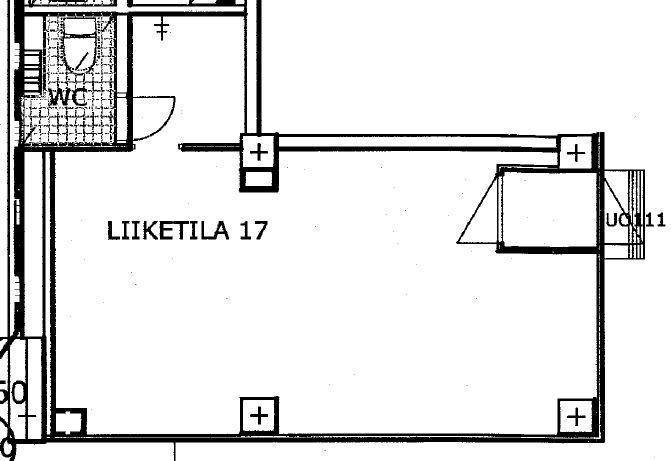 Vuokrataan katutason siisti 25m2 toimisto-/liiketila, jossaa on wc ja pieni keittiökomero. Koko tilan mitalta isot näyte...