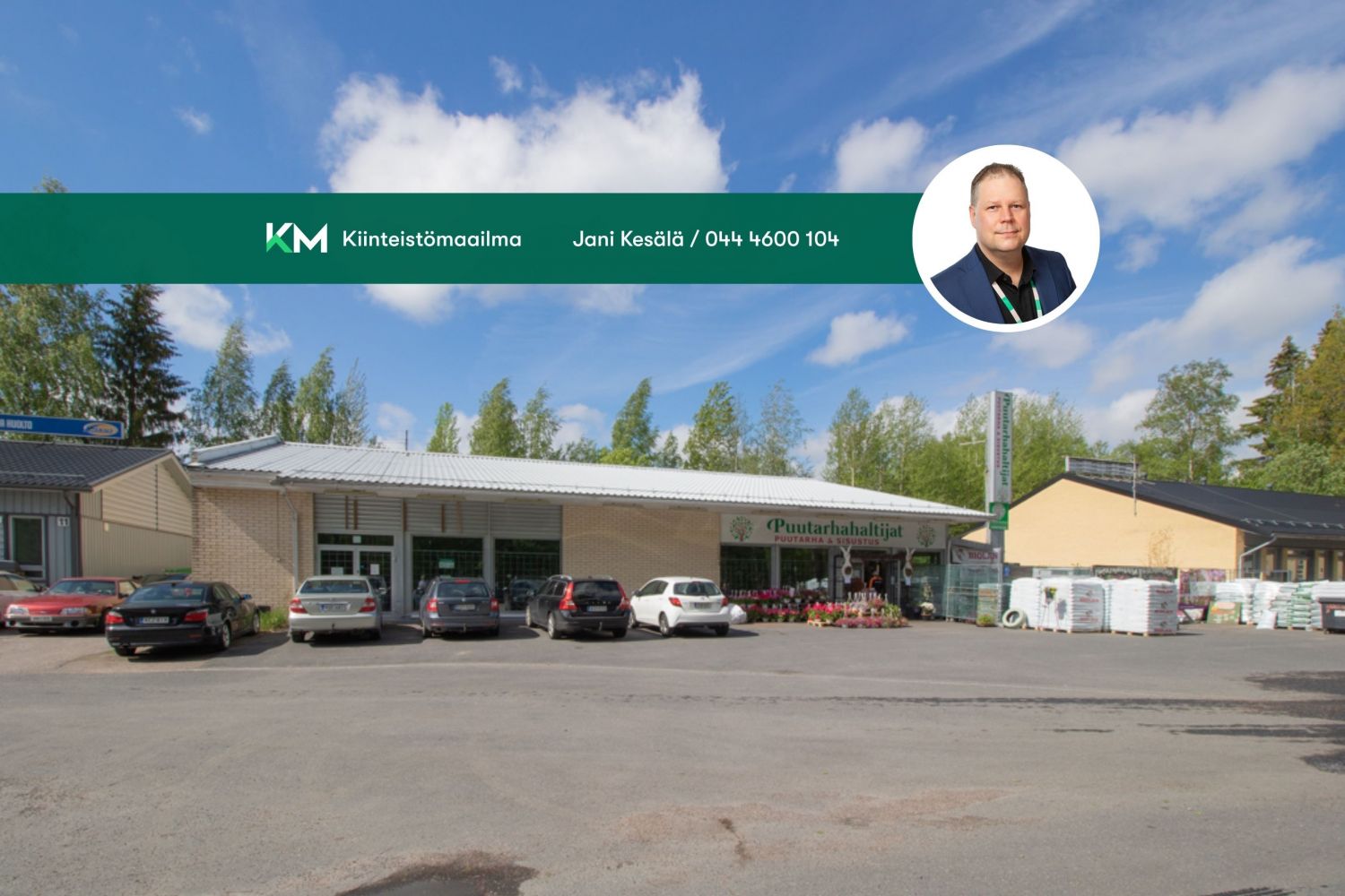 Kahteen osaan jaettu liiketila lähellä keskustaa. Tilat vuokrattu toistaiseksi voimassaolevilla vuokrasopimuksilla.