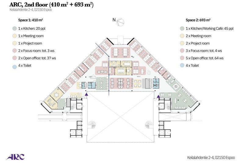 2.krs 693 m2/410 m2 luonnos