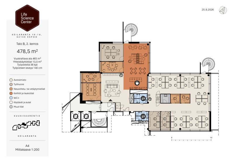 B-talo 2.krs 478,5 m2